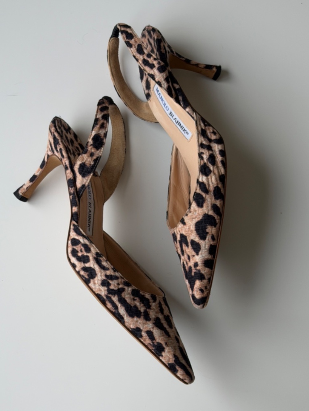 Vintage Manolo Blahnik Leopard Jacquard Carolyne Slingback, IT 39, US 8–8,5 - Picture 7 of 14